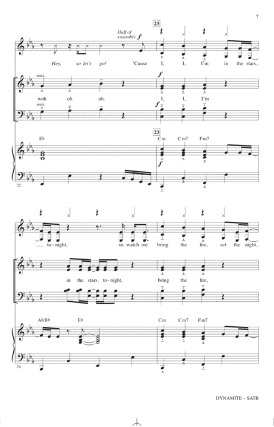 Dynamite (arr. Roger Emerson) 4-Part scores gallery preview page 6