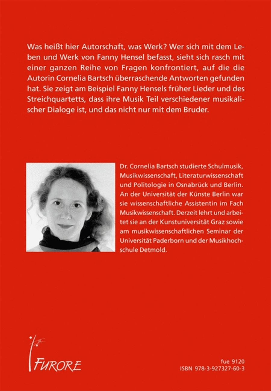 Fanny Hensel geb. Mendelssohn Bartholdy. Musik als Korrespondenz School and Community scores gallery preview page 1