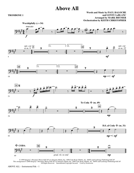 Above All (arr. Mark Brymer) - Trombone 1