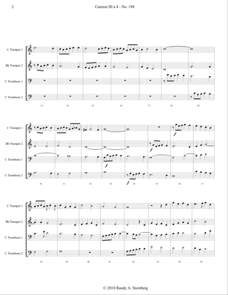 Canzon III a 4 - No. 188 Brass Ensemble scores gallery preview page 5