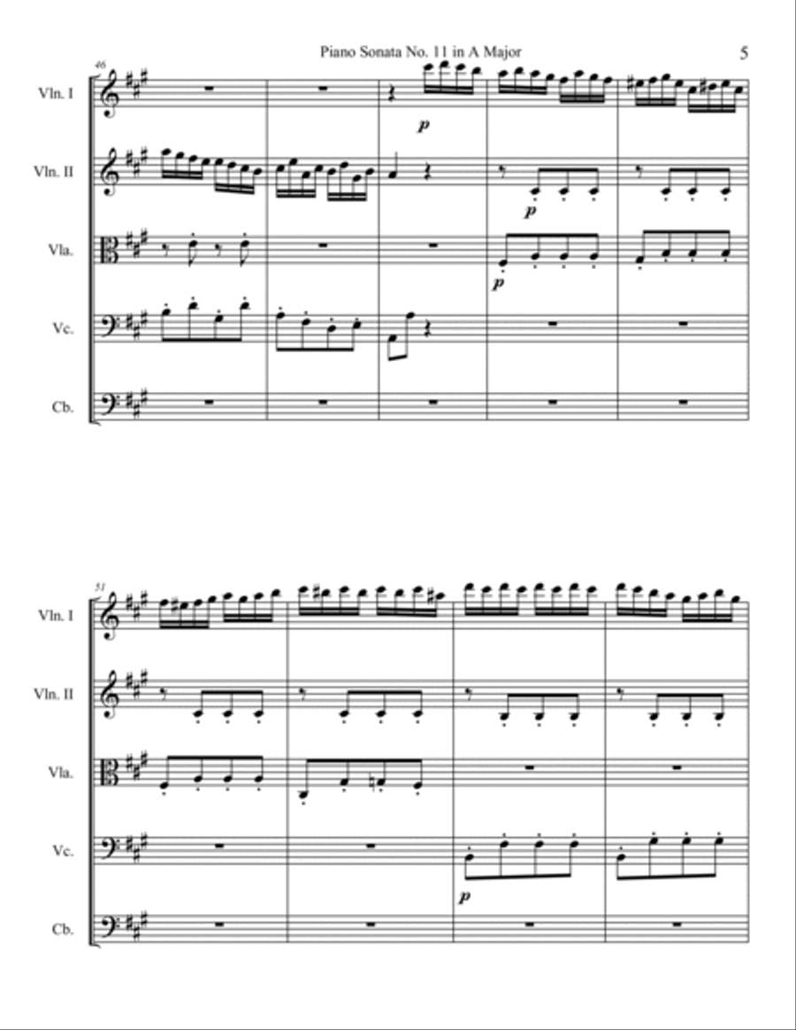 Rondo alla Turca (Turkish March) String Orchestra scores gallery preview page 5