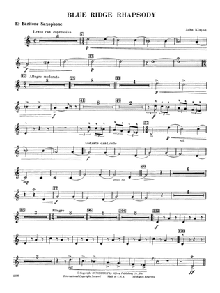 Blue Ridge Rhapsody: E-flat Baritone Saxophone