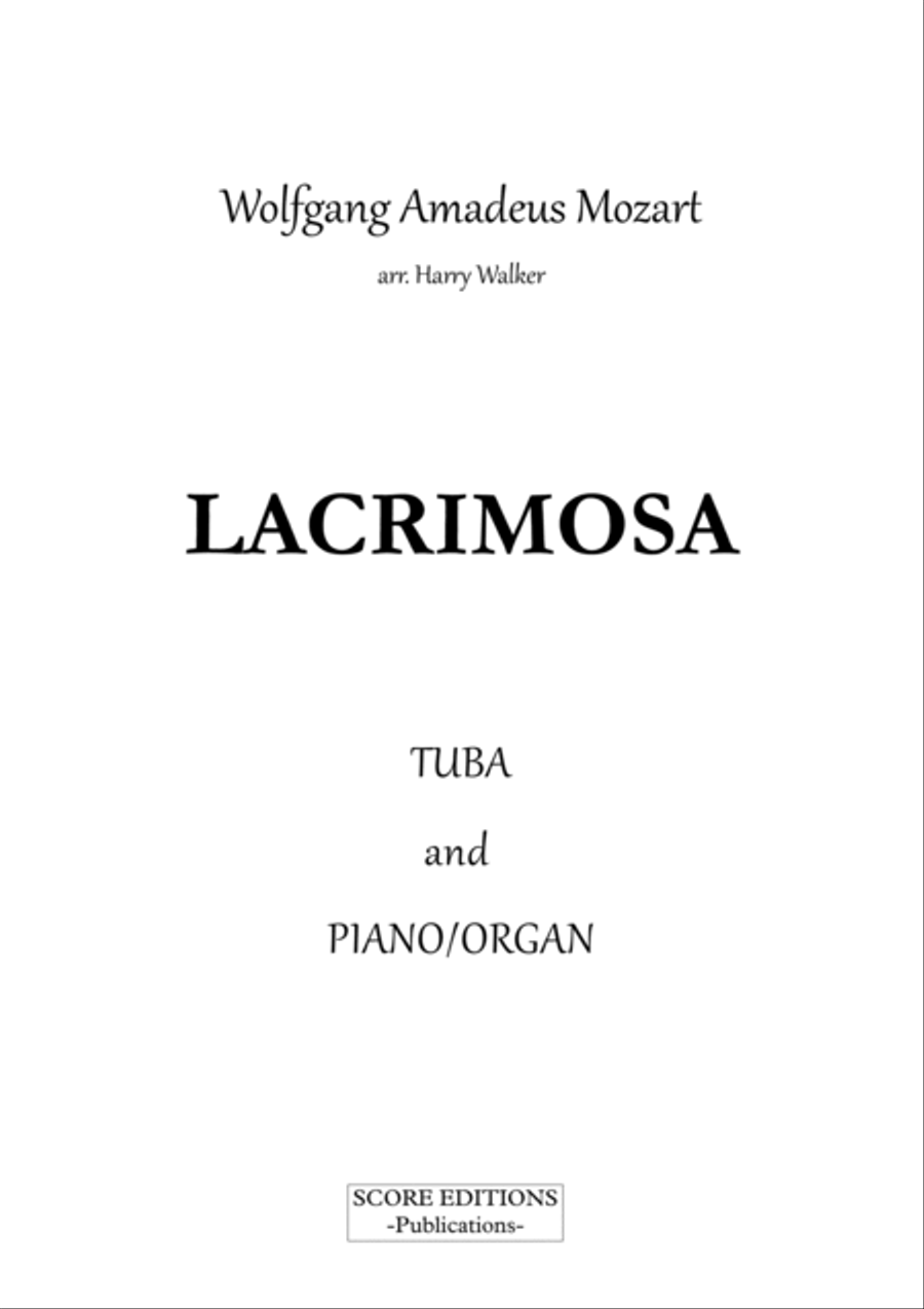 Lacrimosa - Mozart (for Tuba and Piano/Organ) Tuba scores gallery preview page 2