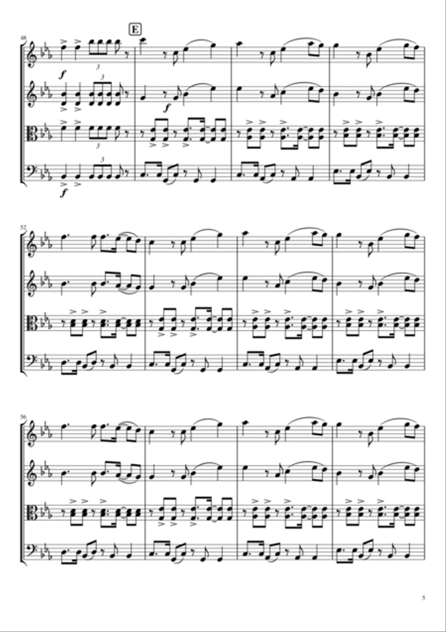 Vivir Mi Vida String Quartet scores gallery preview page 5