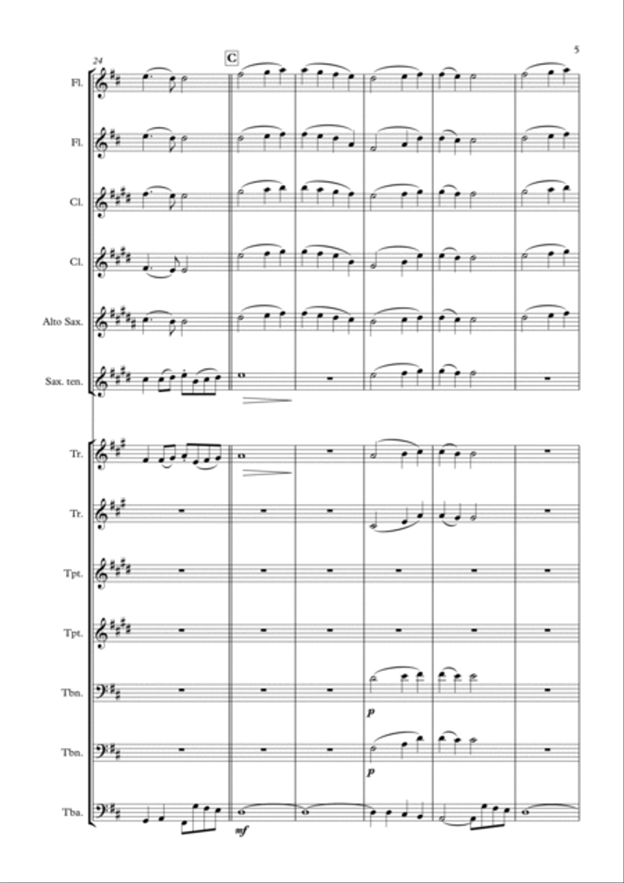 Beethoven - Ode to Joy - Symphony 9 for Wind Band Concert Band scores gallery preview page 5