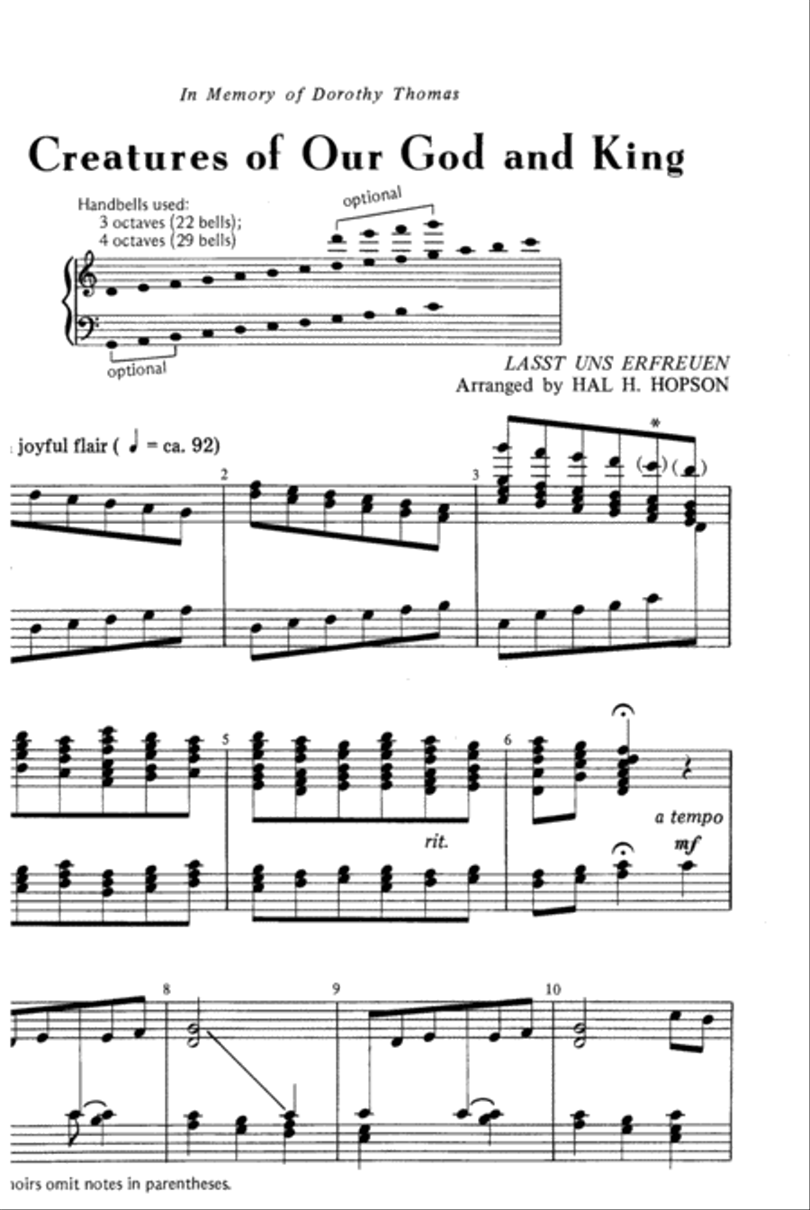 All Creatures of Our God and King 4-Octaves scores gallery preview page 2