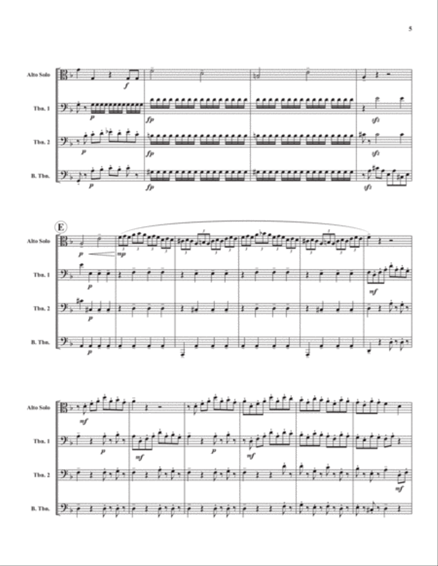 Queen of the Nigh Aria Trombone Quartet scores gallery preview page 6