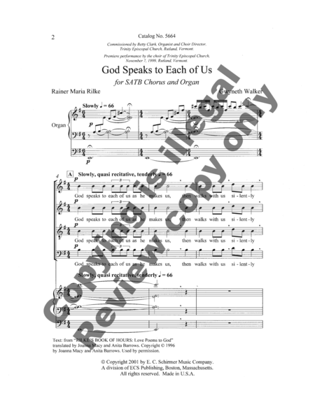 God Speaks to Each of Us by Gwyneth W. Walker Choir - Sheet Music