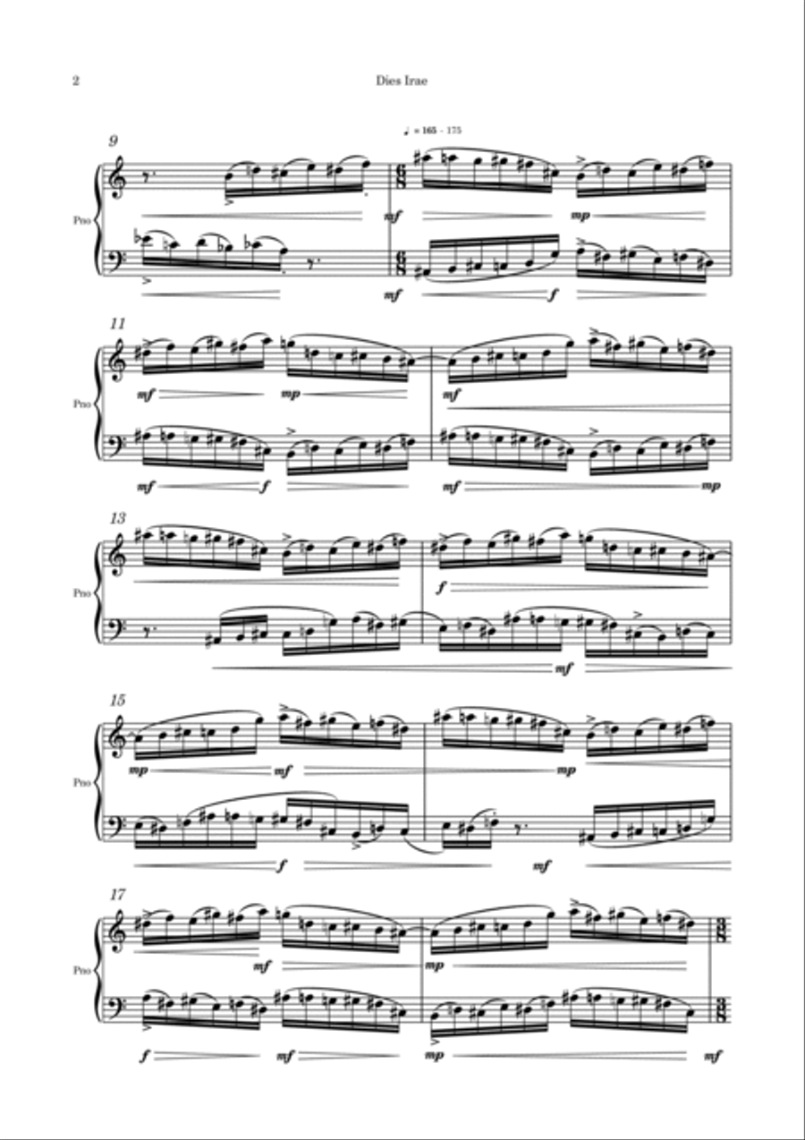 Dies Irae Dodecaphonic Piano Solo scores gallery preview page 4