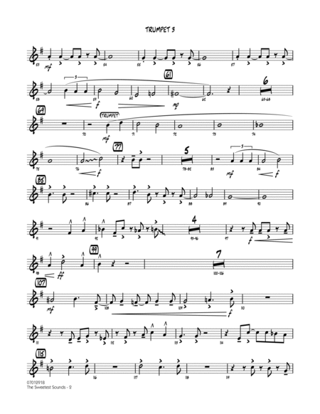 The Sweetest Sounds (Alto Sax Feature) - Trumpet 3