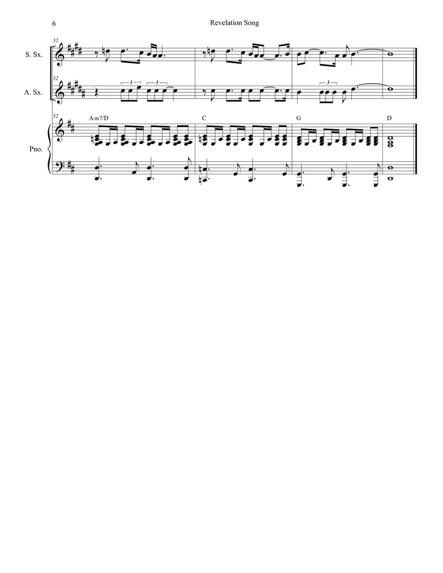 Revelation Song Revelation Song Woodwind Duet scores gallery preview page 6