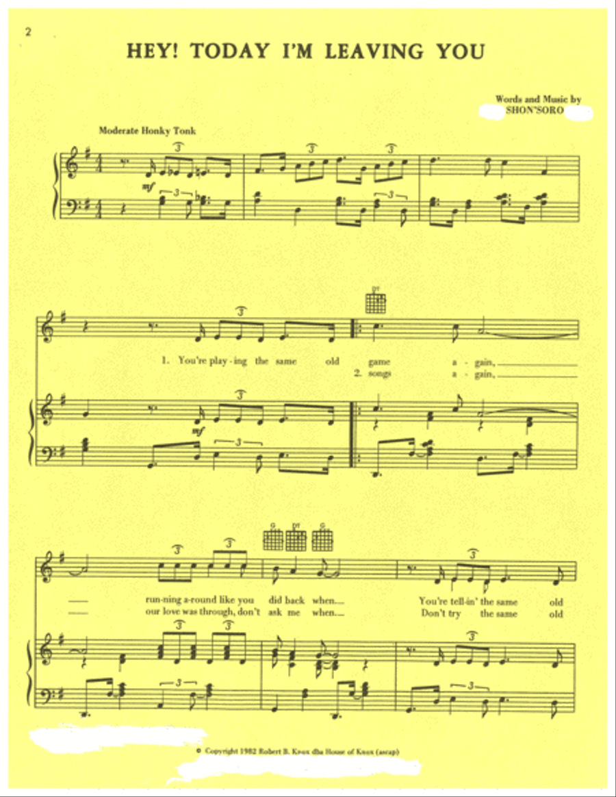 Hey! Today I'm Leave You Voice scores gallery preview page 2