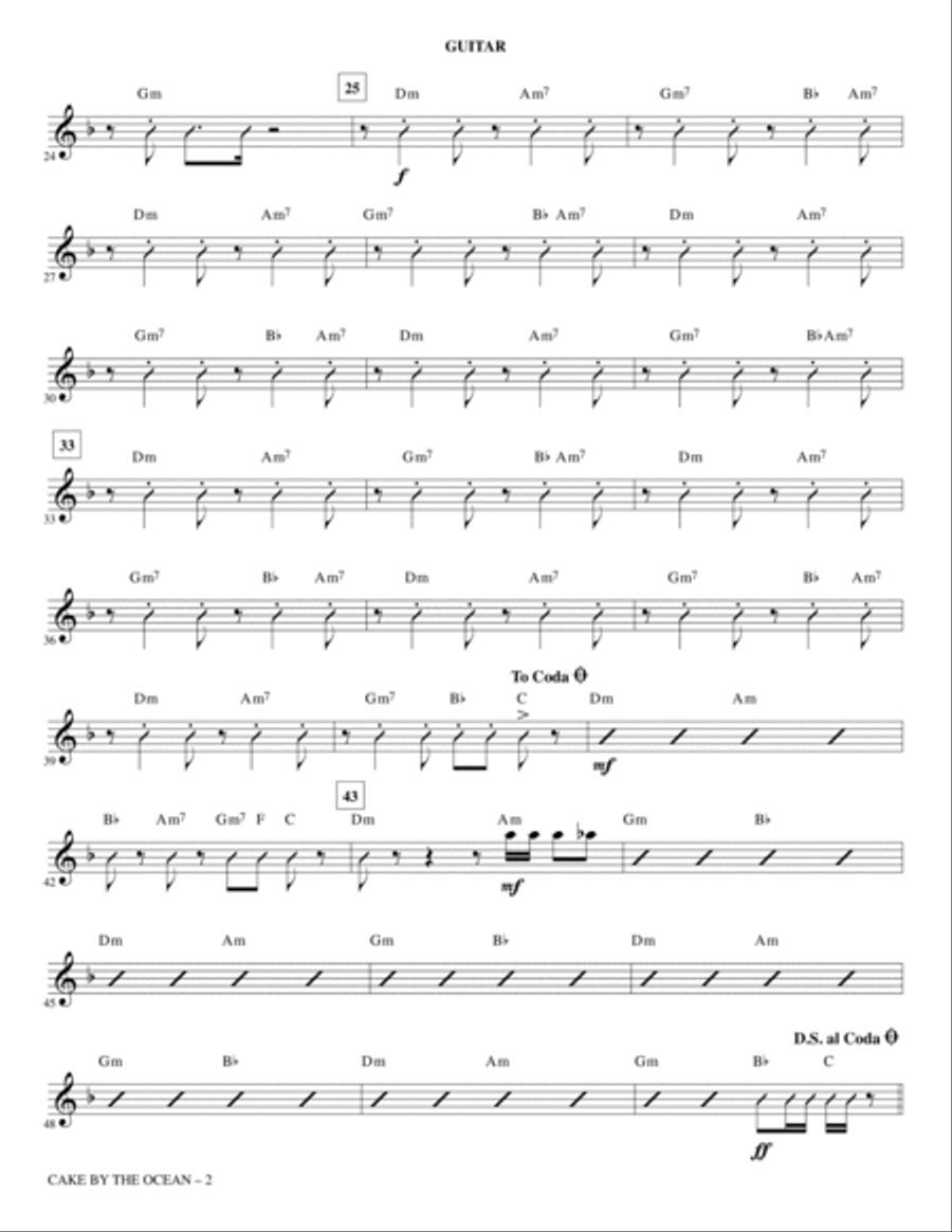Cake by the Ocean - Guitar Choir scores gallery preview page 2