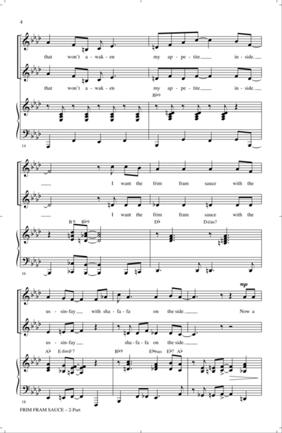 The Frim Fram Sauce 2-Part scores gallery preview page 3