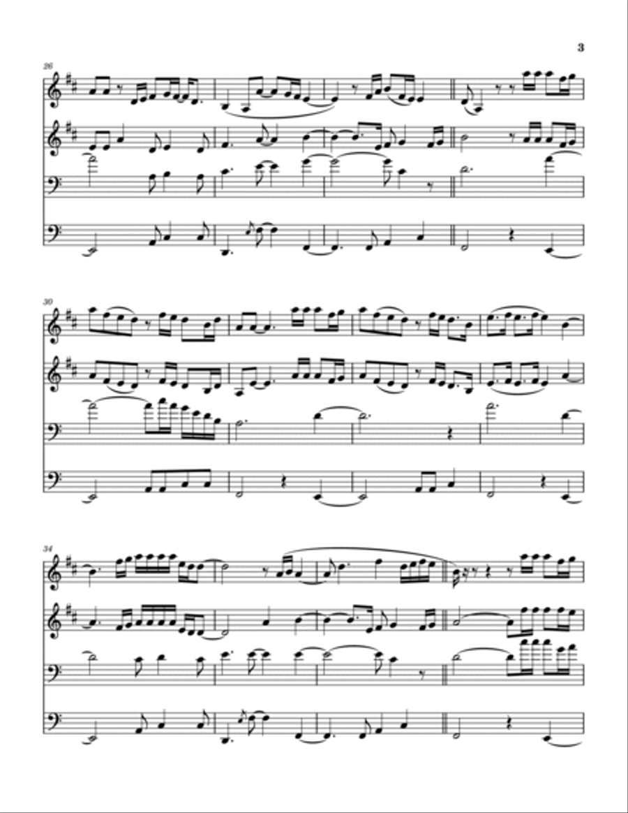 Never Gonna Be Alone Brass Quartet scores gallery preview page 4