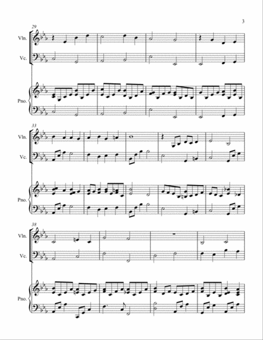 Abide with Me SCORE of hymn Piano Trio scores gallery preview page 3