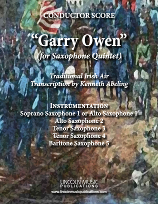 Book cover for March - Garry Owen (for Saxophone Quintet SATTB or AATTB)