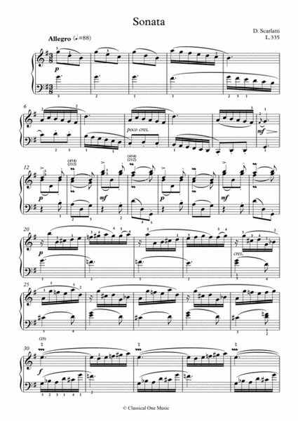 Scarlatti-Sonata in G-Major L.335 K.55(piano) image number null