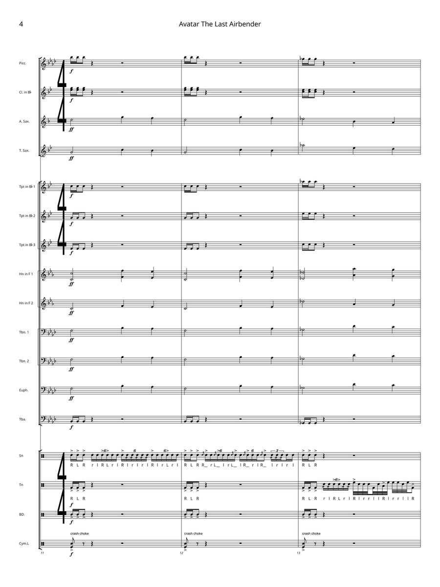 Avatar: The Last Airbender Marching Band scores gallery preview page 4