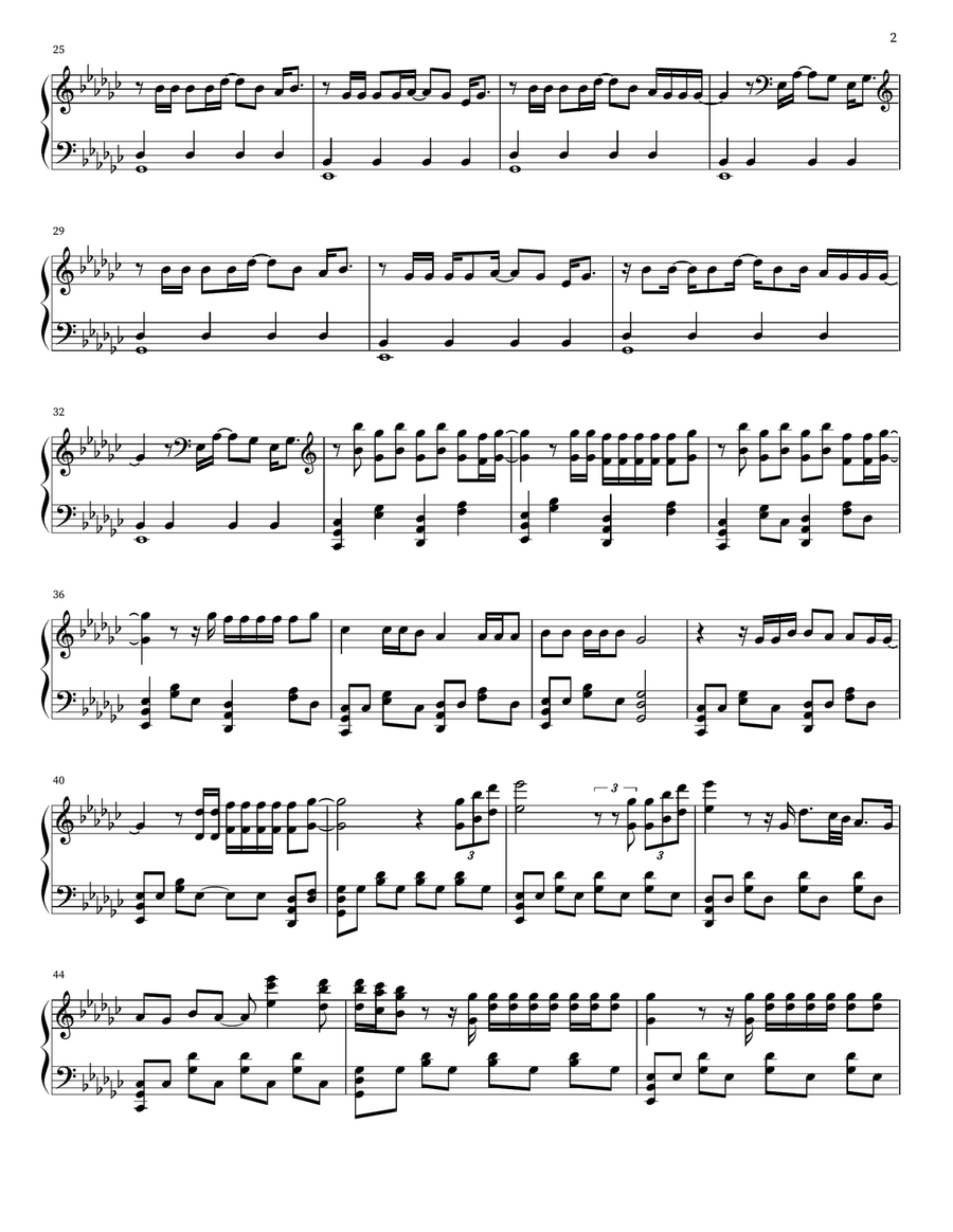 Exile Piano Solo scores gallery preview page 2
