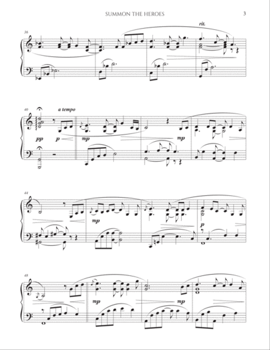Martin Mayer - Summon the Heroes Piano Solo scores gallery preview page 3