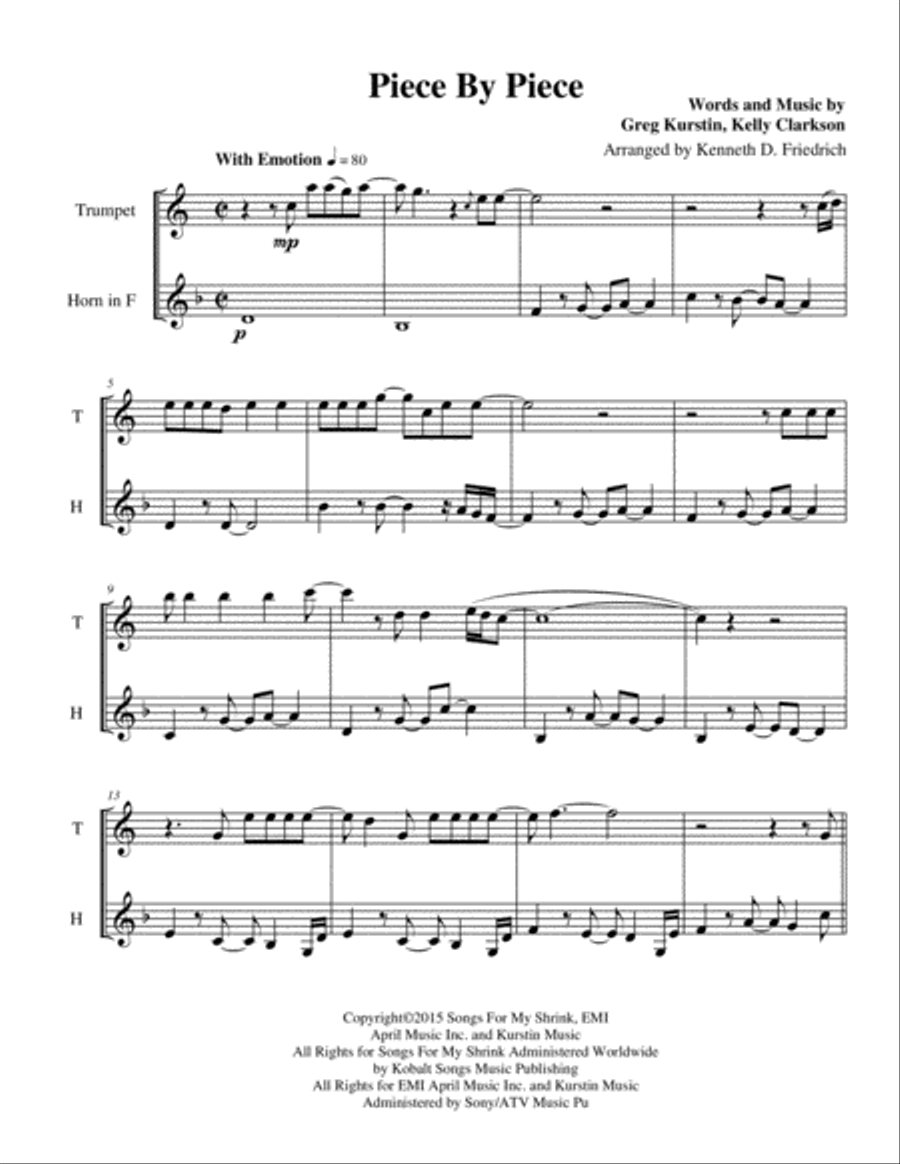 Piece By Piece Brass Duet scores gallery preview page 1