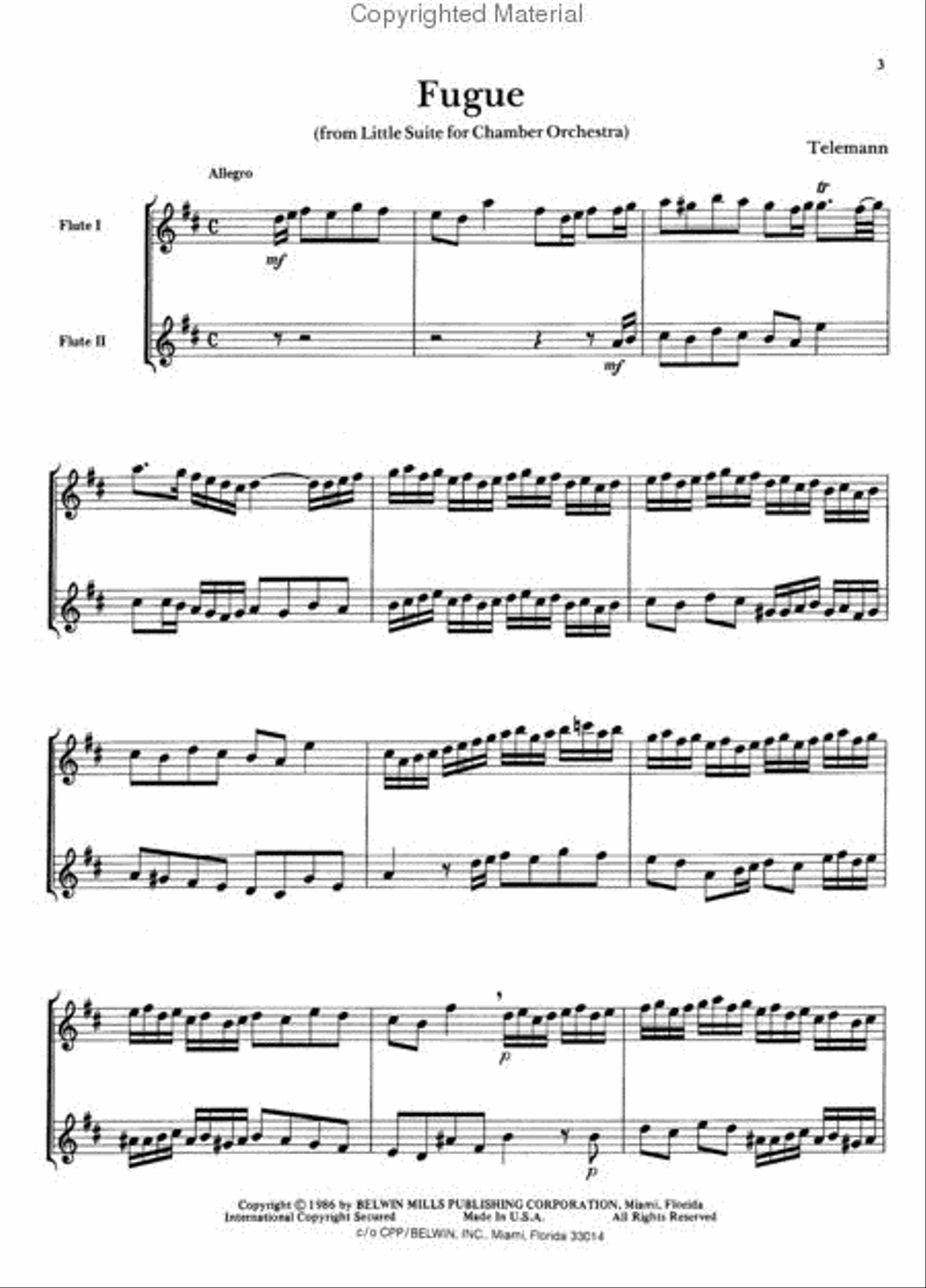 Belwin Master Duets (Flute), Volume 1 Flute Duet scores gallery preview page 3