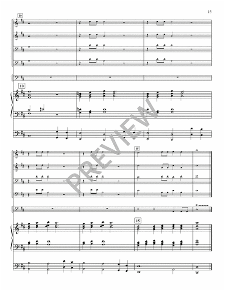 Festival Hymns for Organ, Brass, and Timpani - Volume 3, General Trombone scores gallery preview page 15