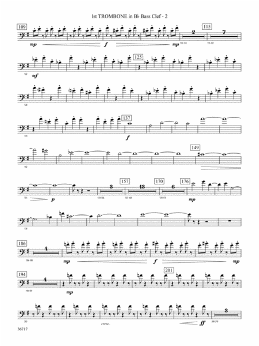 Sparkle: (World Part) 1st B-flat Trombone B.C. Concert Band scores gallery preview page 2