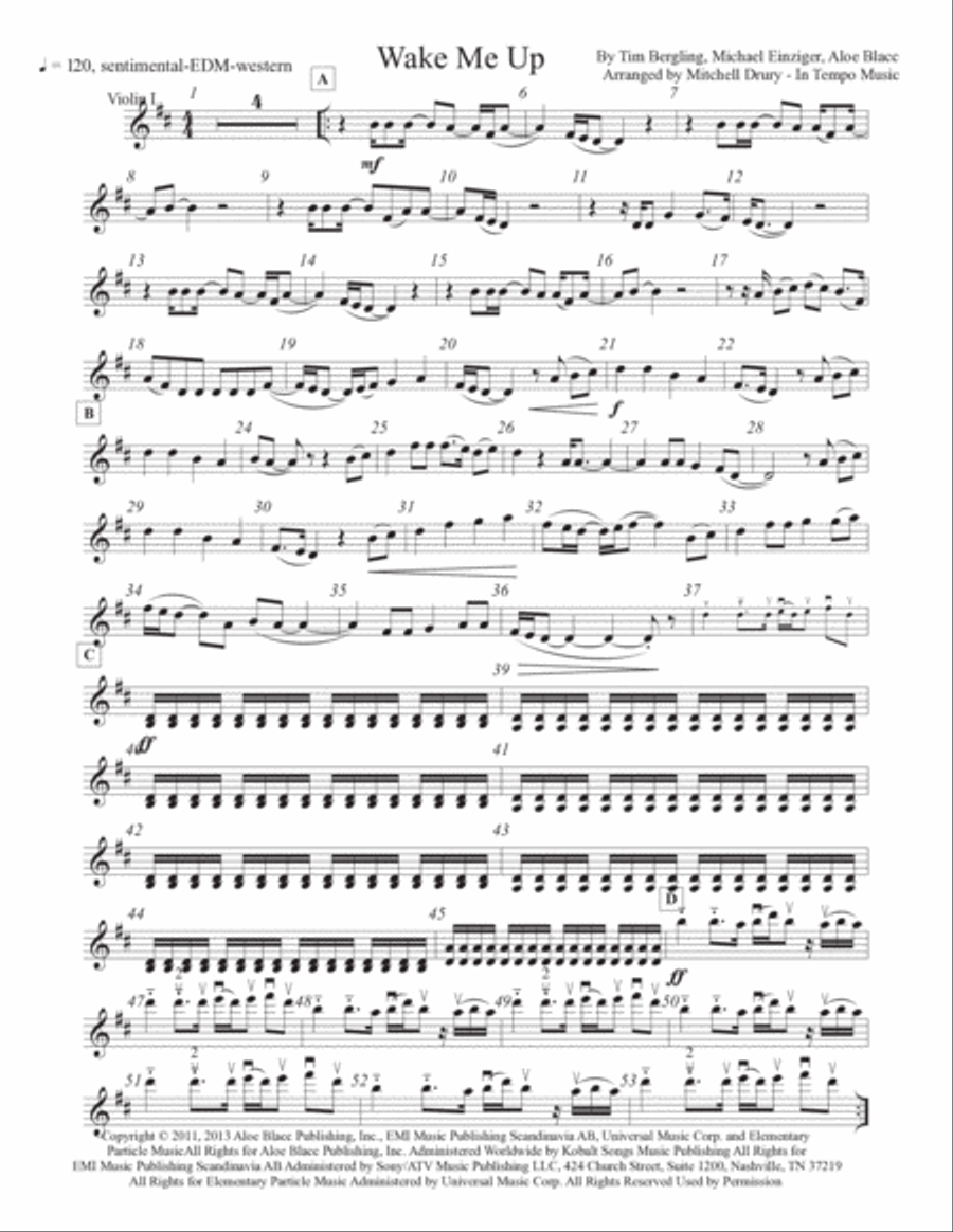 Wake Me Up Set of Parts scores gallery preview page 2