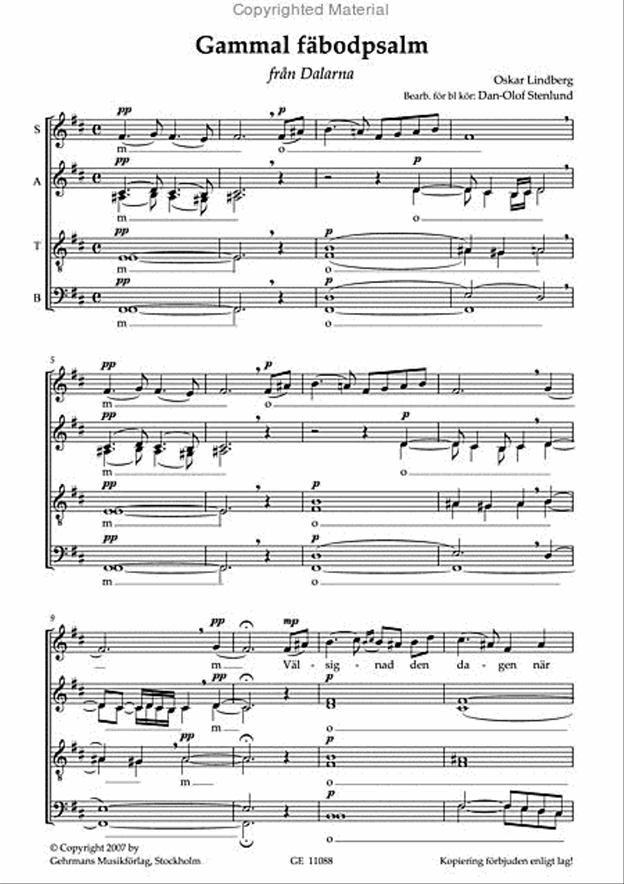Gammal fabodpsalm fran Dalarna Divisi scores gallery preview page 2