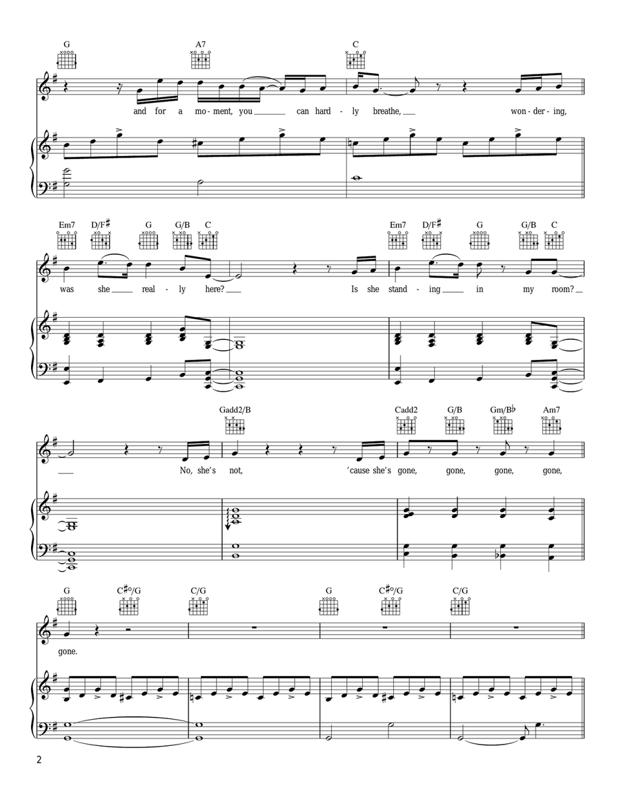 Dreaming With A Broken Heart Piano, Vocal, Guitar scores gallery preview page 2