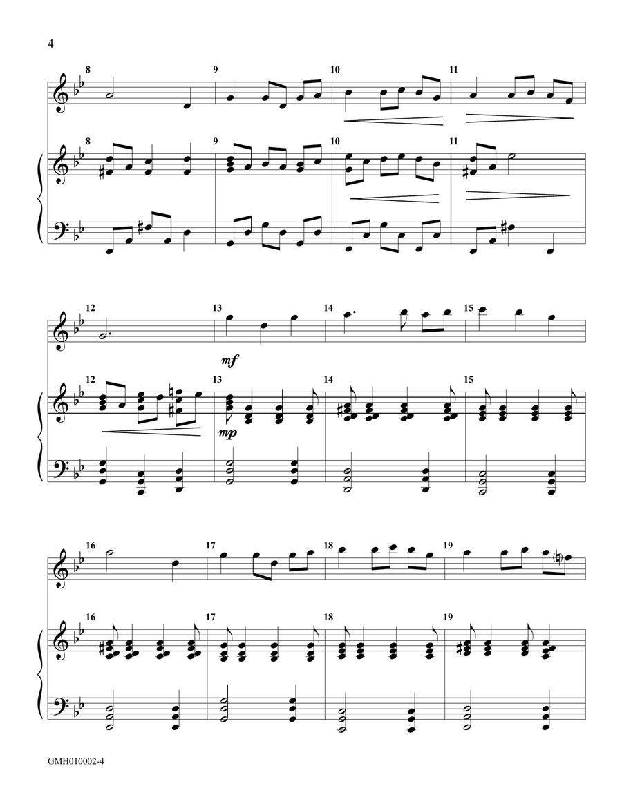 Lament for Handbell Solo with Piano Accompaniment Handbell Choir scores gallery preview page 4
