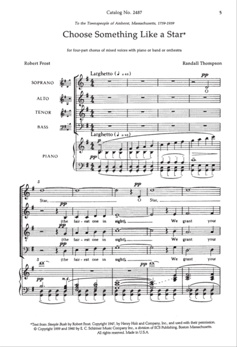 Choose Something Like a Star 4-Part scores gallery preview page 4
