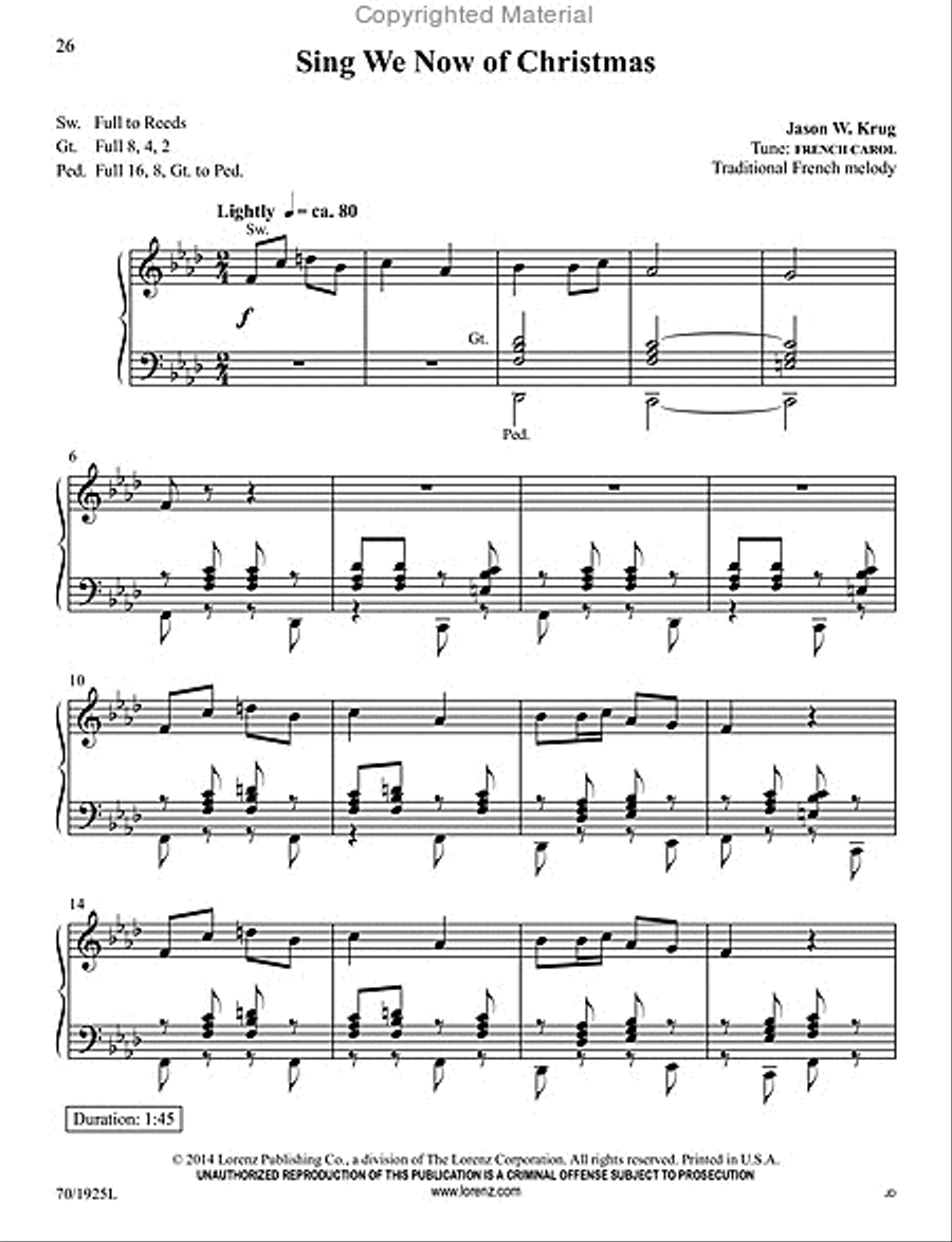 See Amid the Winter's Snow Organ Solo scores gallery preview page 15