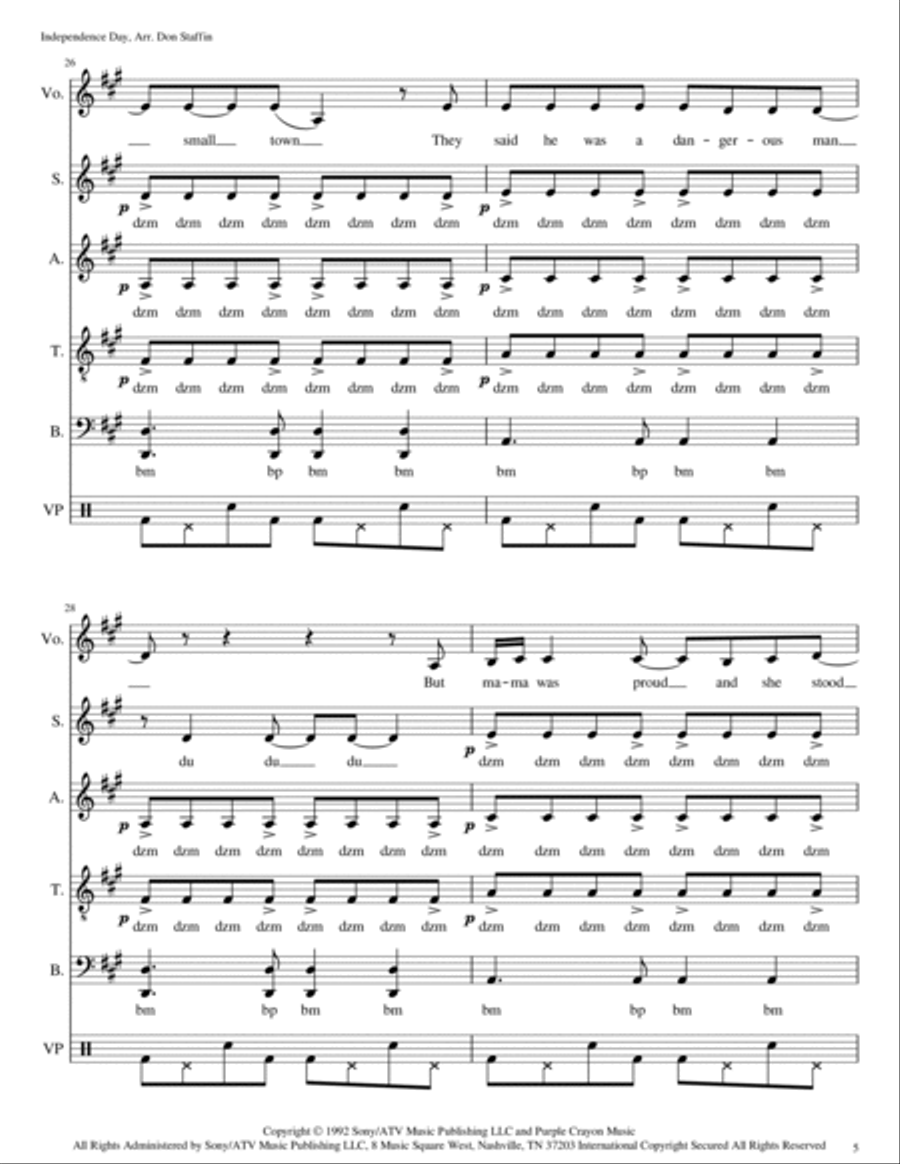 Independence Day Independence Day 4-Part scores gallery preview page 5
