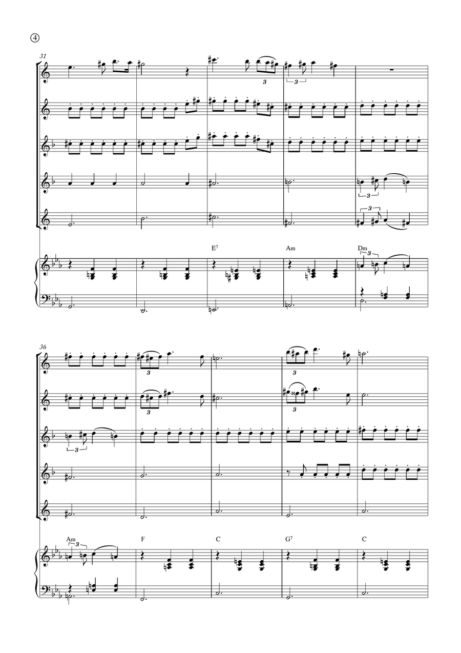 Serenade (Ständchen) Saxophone Quintet scores gallery preview page 4