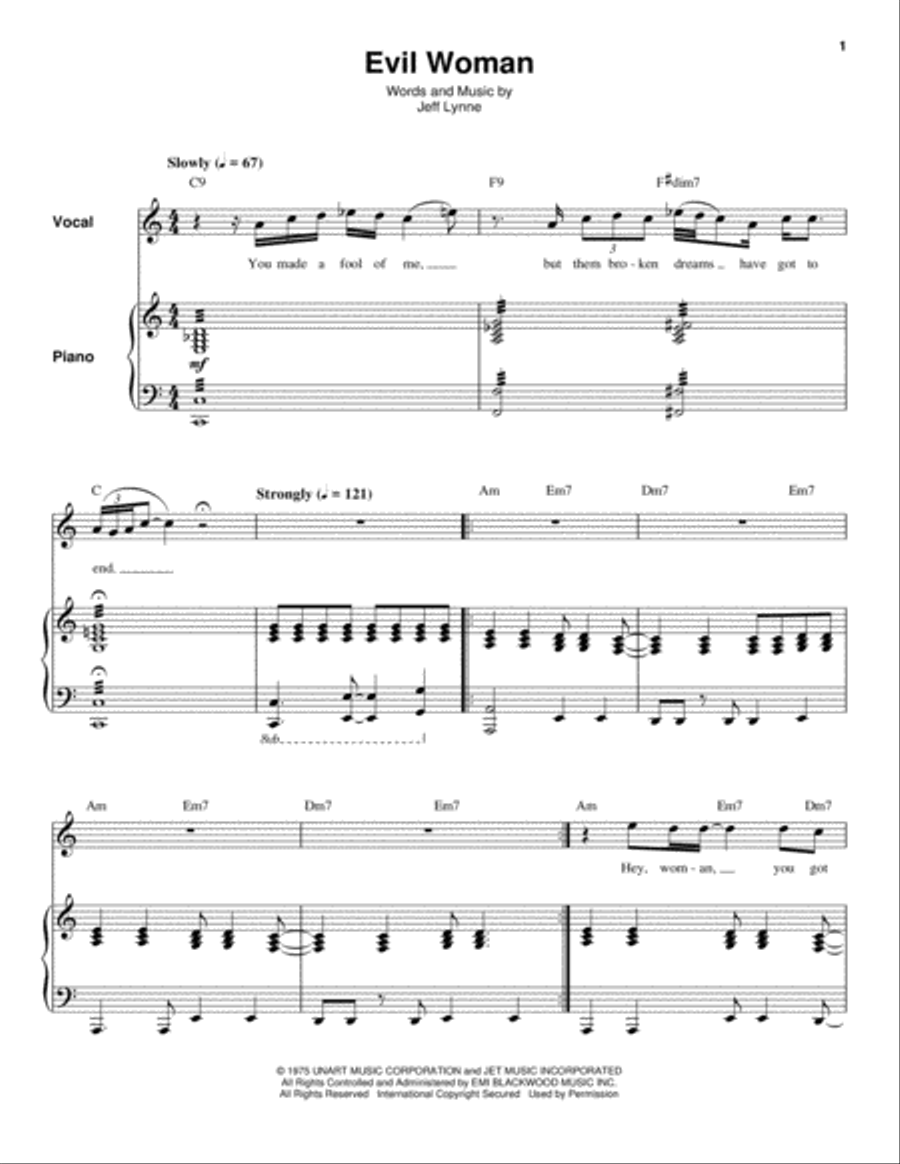 Evil Woman Piano scores gallery preview page 1