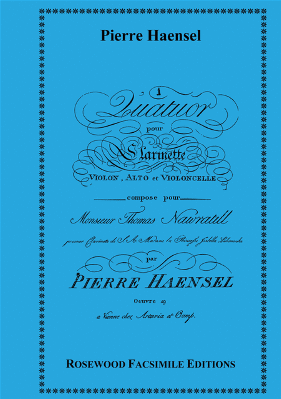 Quartet, Op. 19 Clarinet scores gallery preview page 1