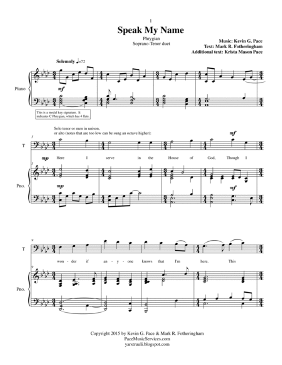 Speak My Name - Soprano/Tenor duet with piano accompaniment Choir scores gallery preview page 2