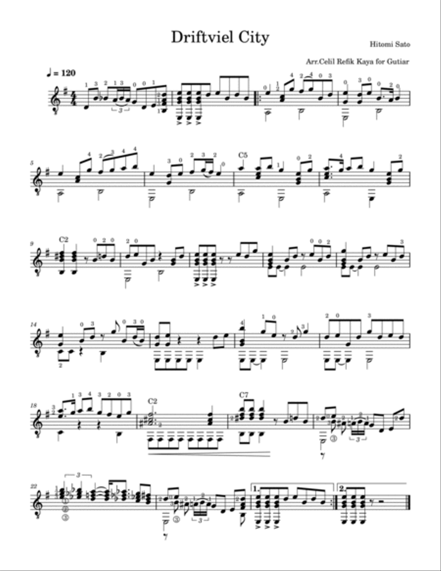Ly Cay Bong X Driftveil City - Pokemon Black And White Acoustic Guitar scores gallery preview page 2