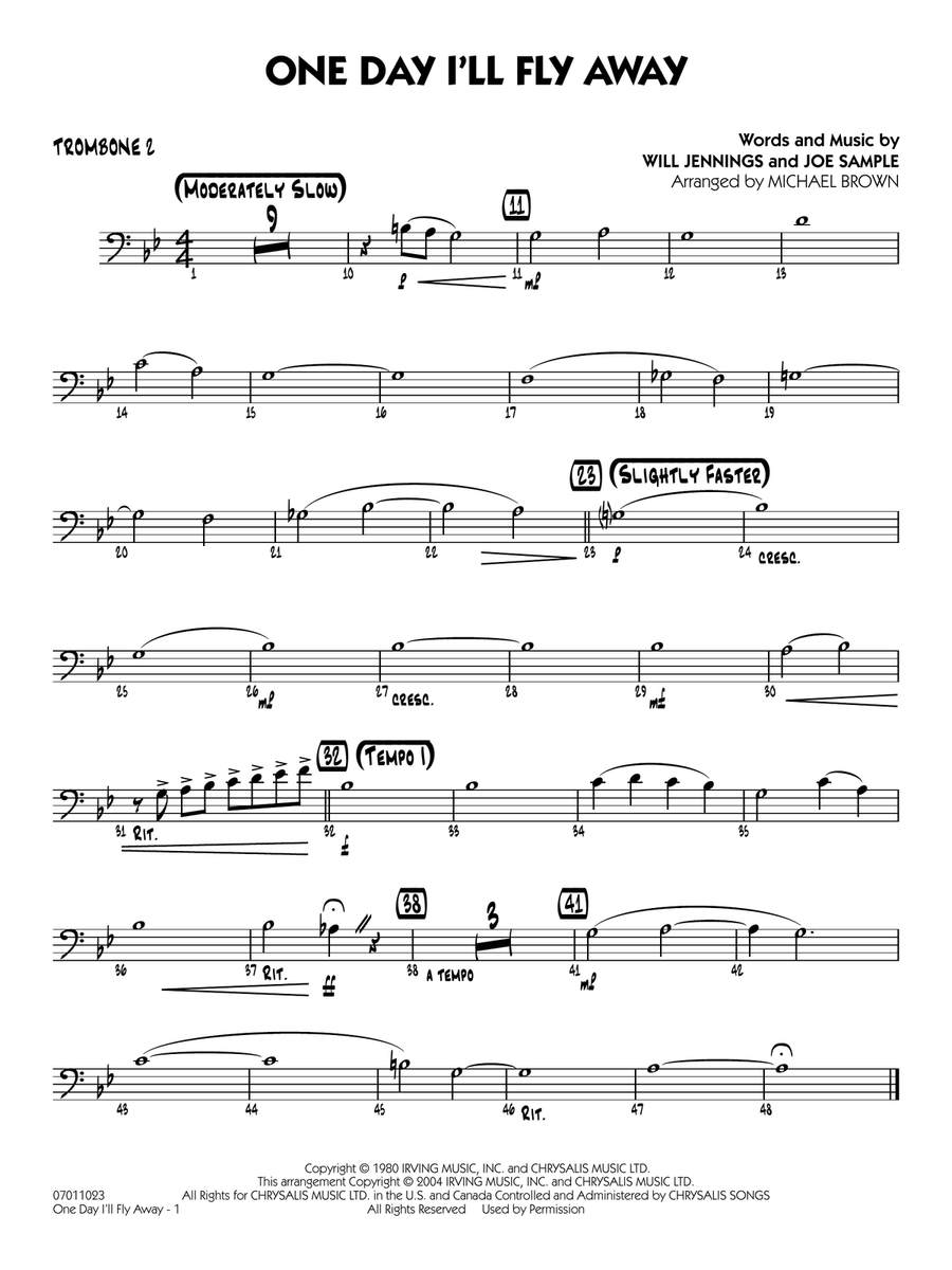 One Day I'll Fly Away (from Moulin Rouge) (arr. Michael Brown) - Trombone 2 Jazz Ensemble scores gallery preview page 1