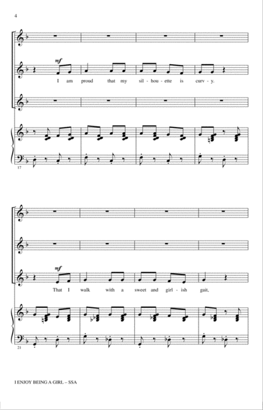 I Enjoy Being A Girl SSA scores gallery preview page 2