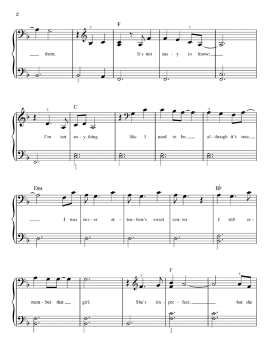 She Used To Be Mine (from Waitress The Musical) Easy Piano scores gallery preview page 2