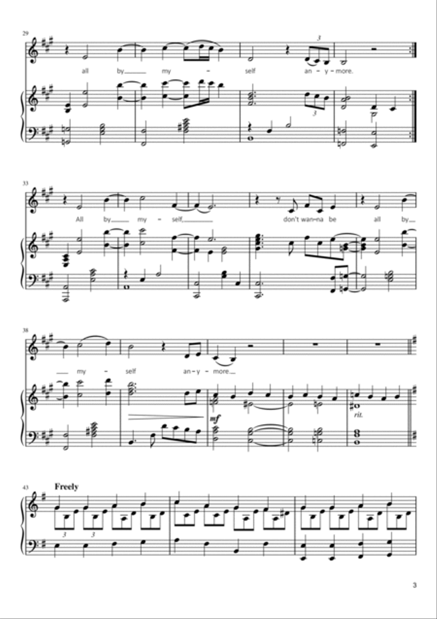 All By Myself Voice scores gallery preview page 3