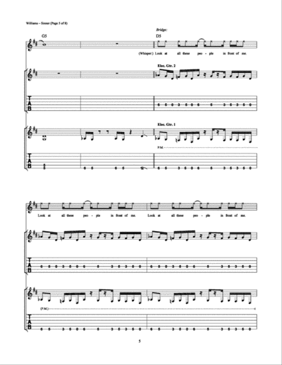 Sinner Electric Guitar scores gallery preview page 5