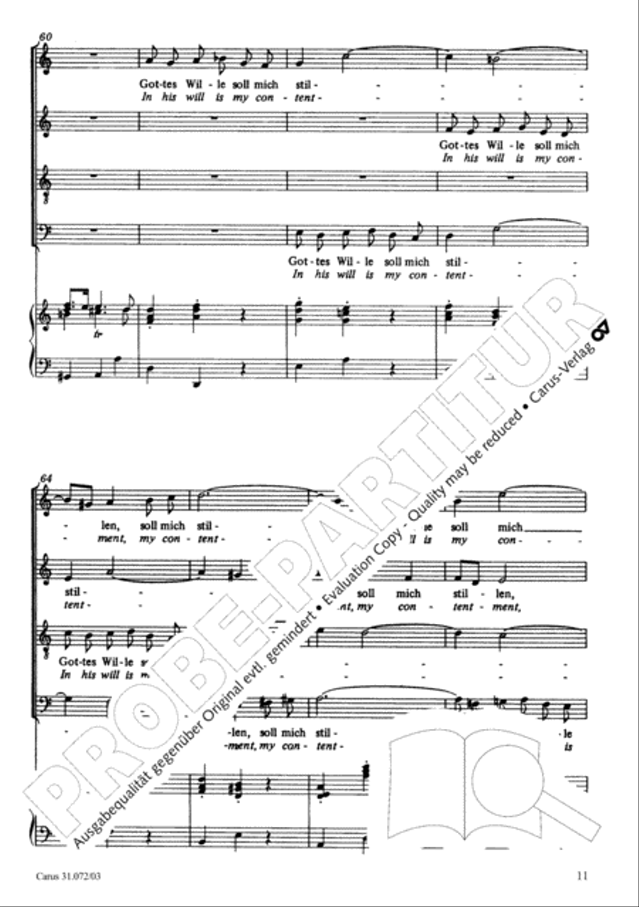 All cantate be by God's commandment (Alles nur nach Gottes Willen) 4-Part scores gallery preview page 12