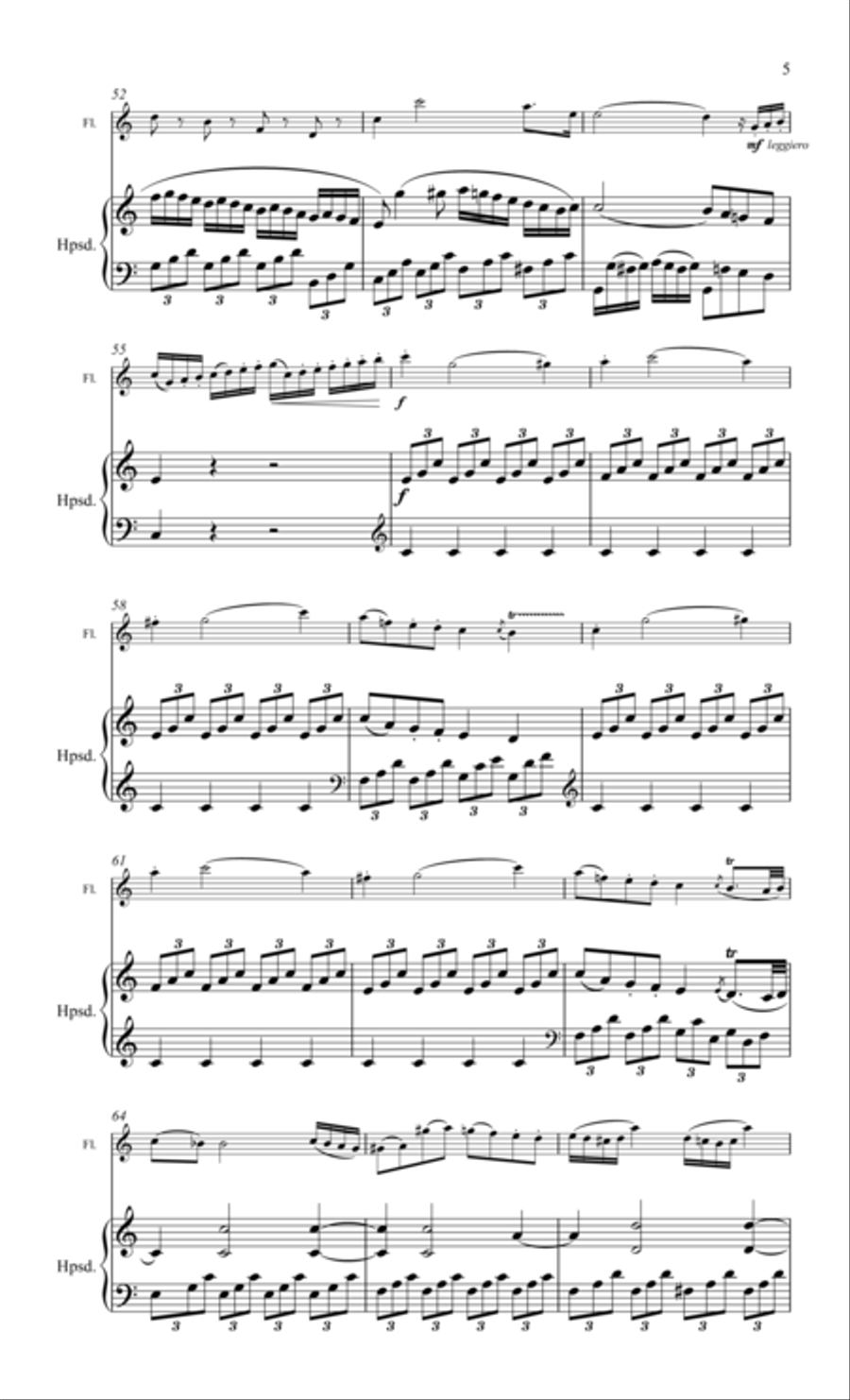 Mozart, Sonata in C major flute & piano Flute Solo scores gallery preview page 5