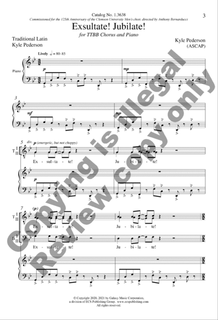 Exsultate! Jubilate! TTBB scores gallery preview page 3