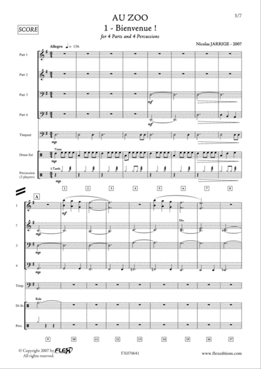 Au Zoo - 1 - Bienvenue ! Au Zoo - 1 - Bienvenue ! Concert Band scores gallery preview page 3